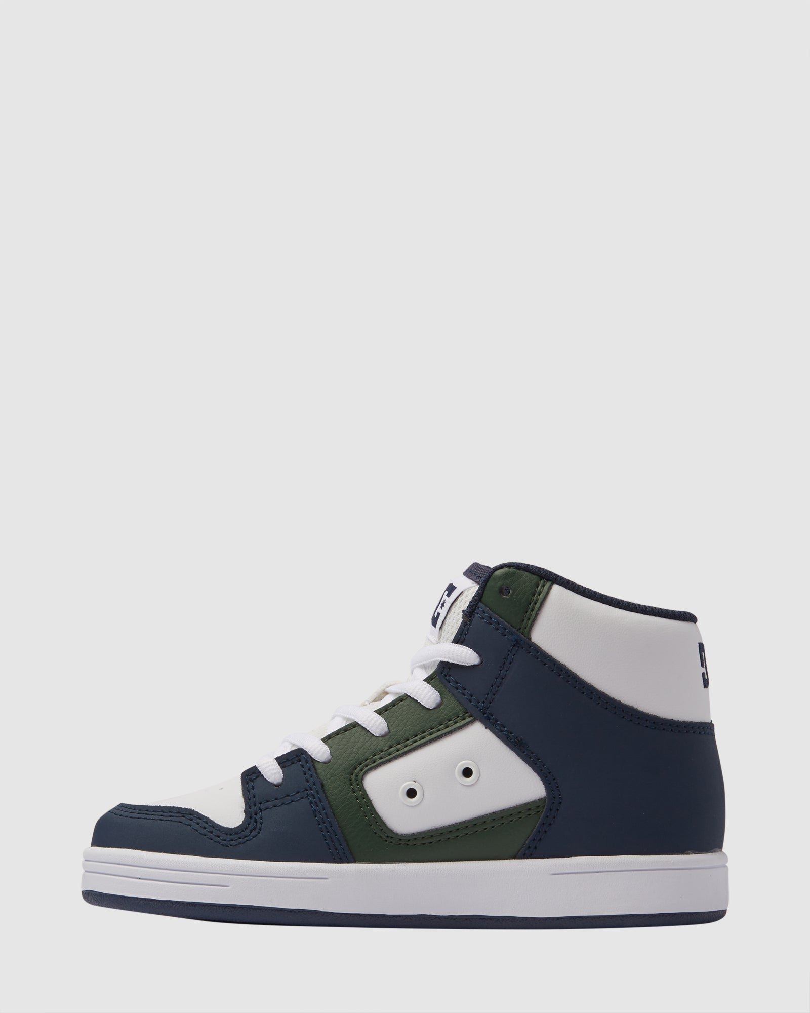 Kids Manteca V High Skate Shoes WHITE/NAVY 13 DC Shoes