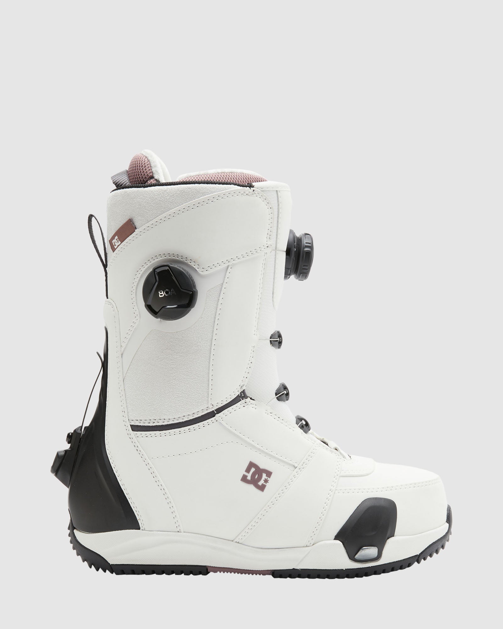 Womens Lotus Step On BOA Snowboard Boots OFF WHITE/PURPLE WINE