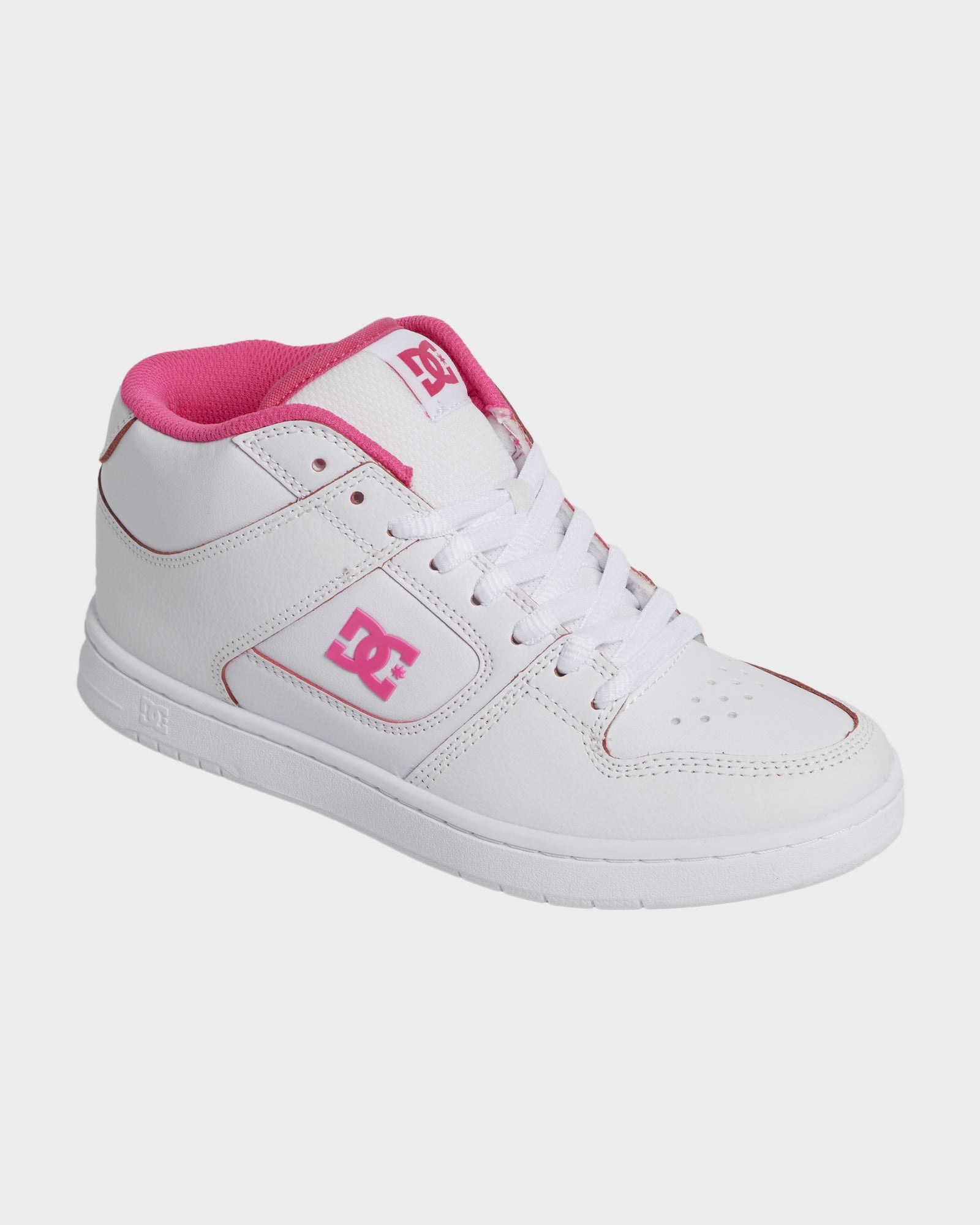 Womens Manteca Mid Skate Shoes WHITE/HOT PINK DC Shoes