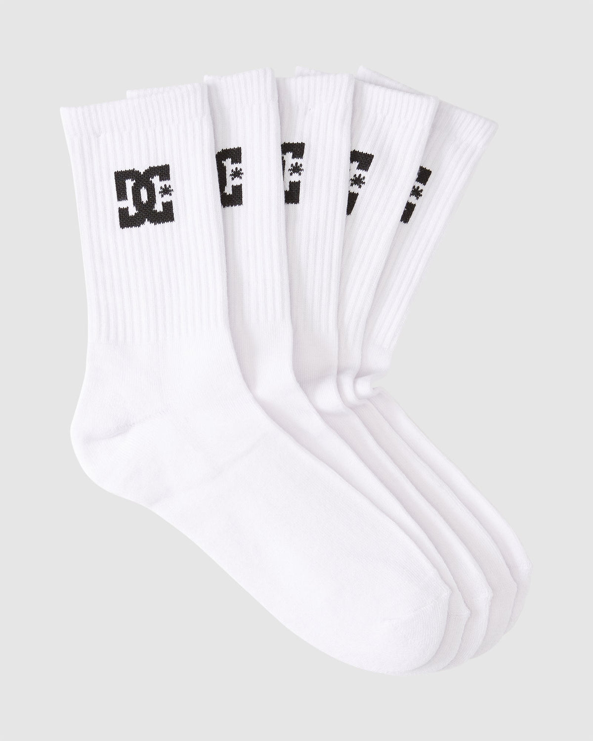 Mens DC Crew 5 Pack Socks - SNOW WHITE / 1SZ | DC Shoes