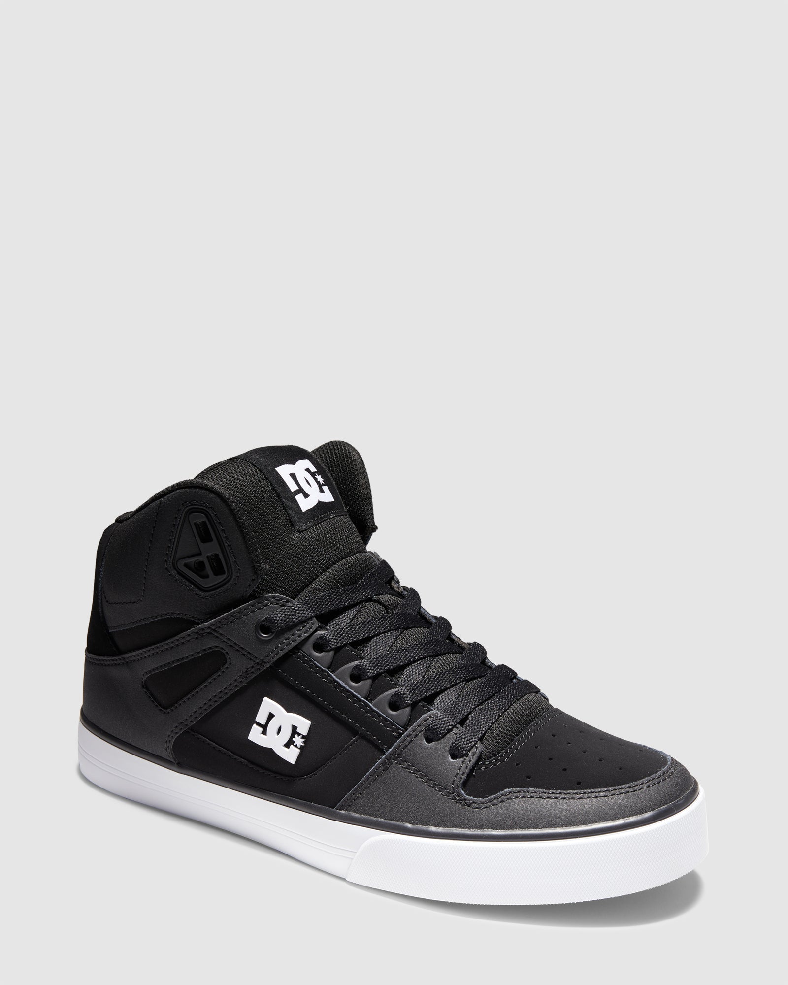 Mens Pure High-Top WC Sneakers BLACK/BLACK/WHITE DC Shoes