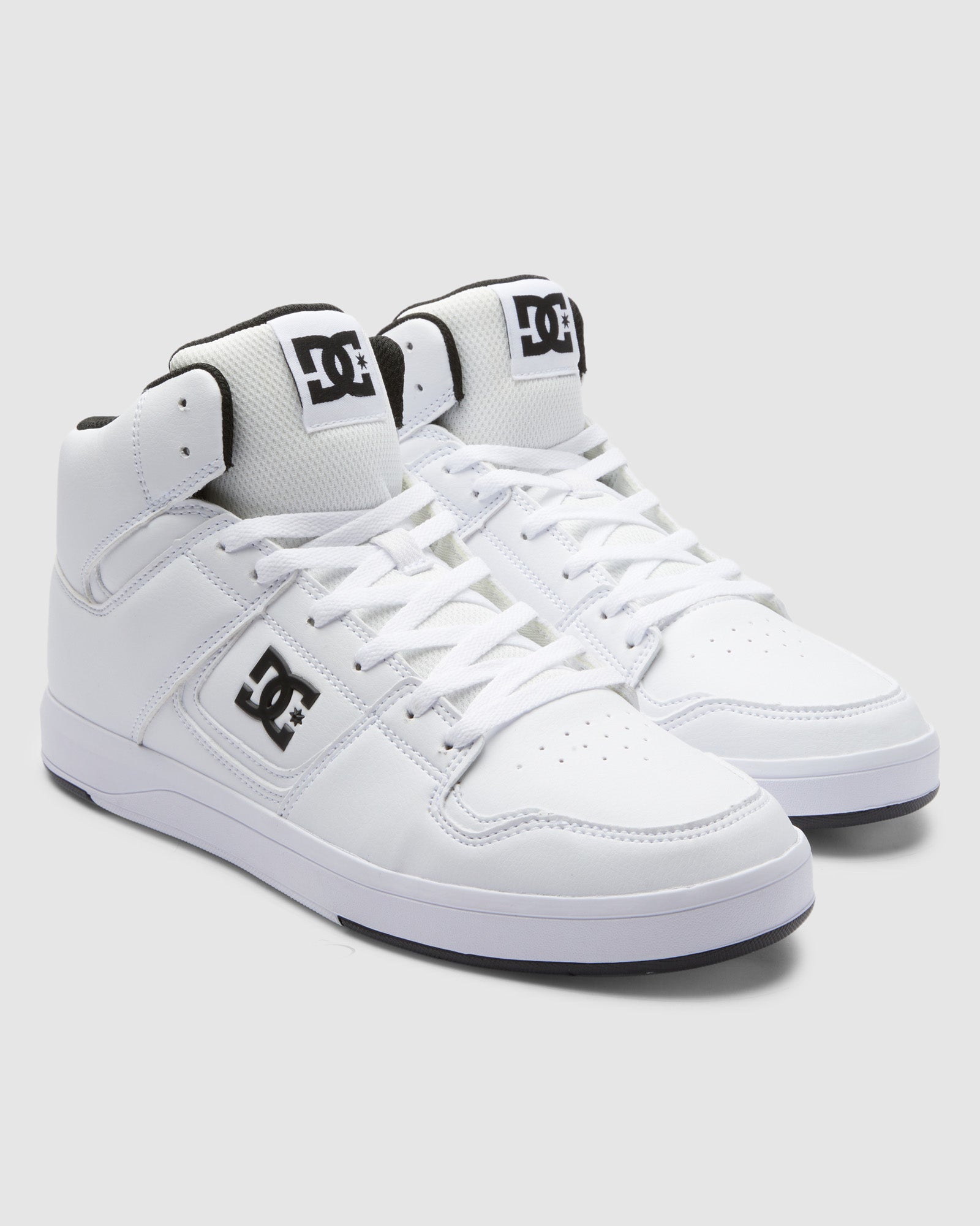 Mens DC Shoes Cure High-Top Sneakers WHITE/WHITE/BLACK DC